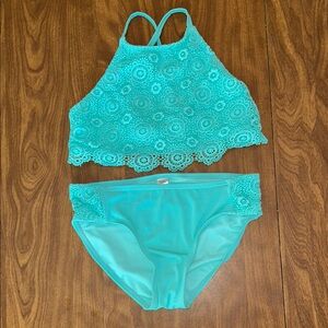 Girl’s Justice Turquoise Lace Bikini
